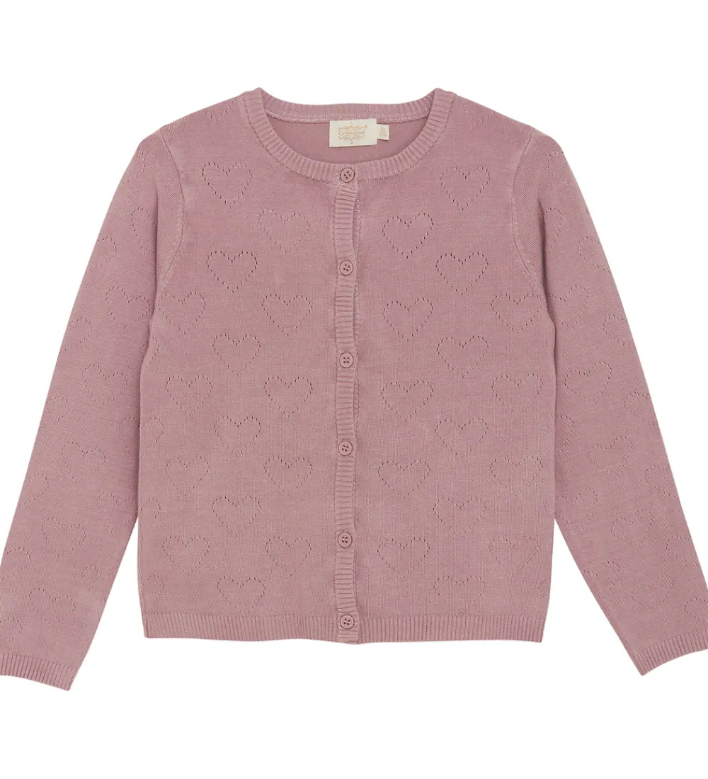 Cardigan - Viskose/Nylon - Pointelle - Woodrose|Creamie Clearance