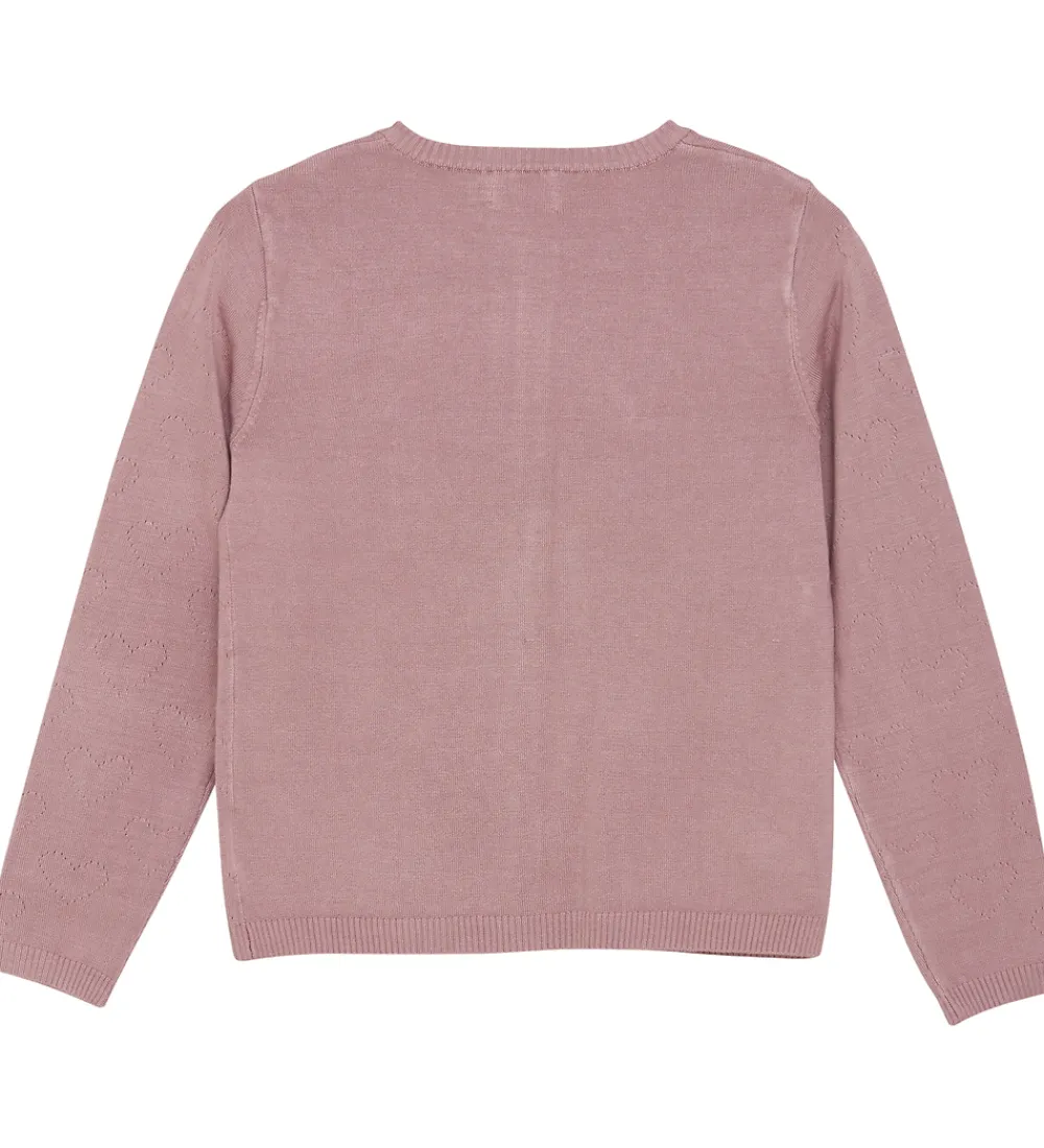 Cardigan - Viskose/Nylon - Pointelle - Woodrose|Creamie Clearance