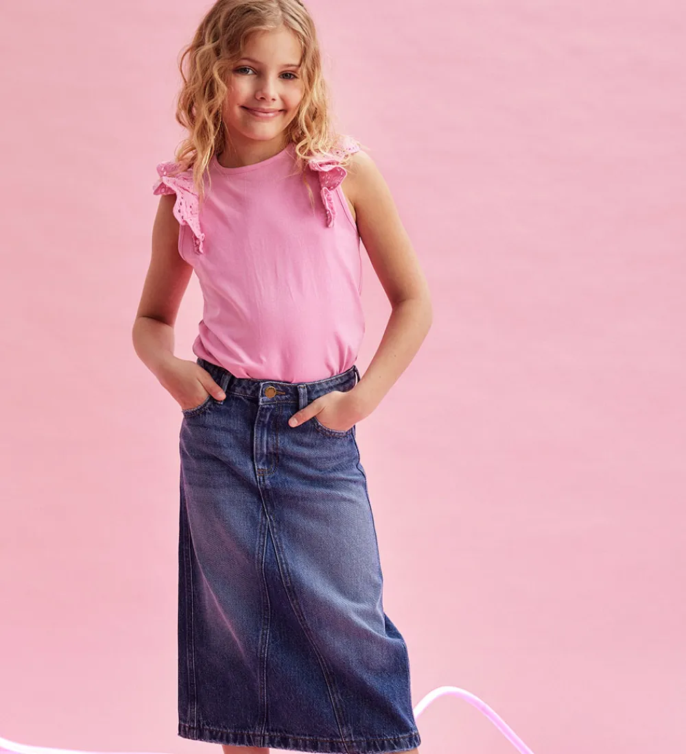 Nederdel - Denim - Blå|Creamie Discount