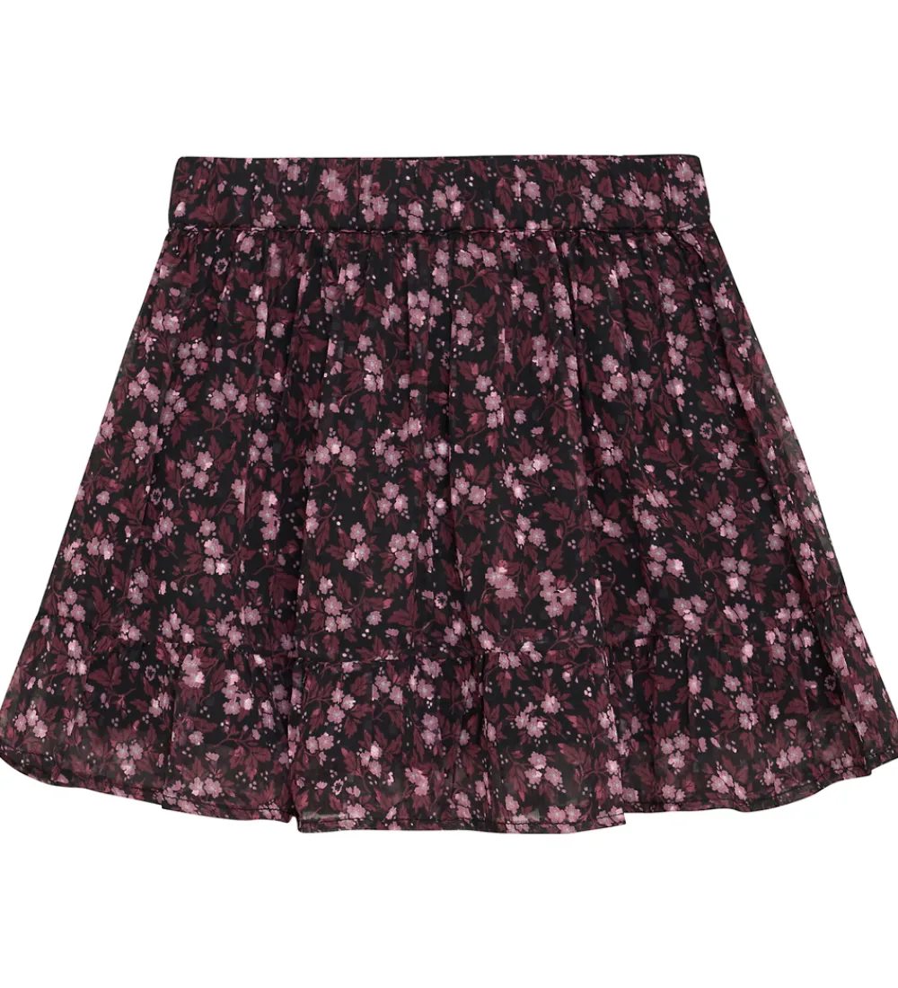 Nederdel - Flower Dobby - Sort|Creamie Outlet