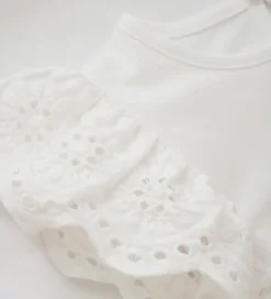 Top - Lace - Cloud m. Hulmønster|Creamie Outlet