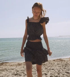 Top - Serena Flare - Navy/Mini Flower|Designers Remix Sale