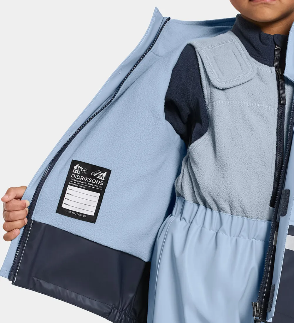 Regntøj m. Fleece - Boardman - PU - Cloud Blue|Didriksons Outlet