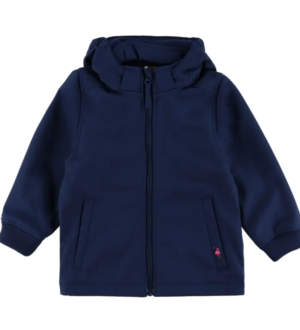 -Cph Softshelljakke - evild - Navy m. Flamingo|DYR