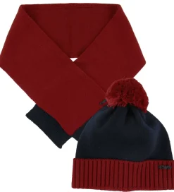 Gaveæske - Strikhue/Tørklæde - Uld - Rød/Navy|Emporio Armani Hot