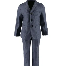 Jakkesæt - Hør - Blåmeleret|Emporio Armani Outlet