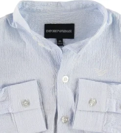 Skjorte - Blå/Hvidstribet|Emporio Armani Discount