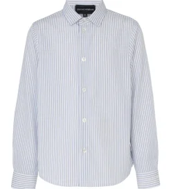 Skjorte - Hvid/Blåstribet|Emporio Armani Clearance