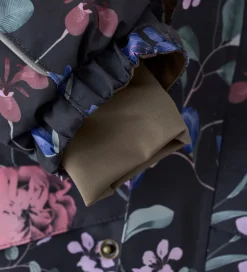 Vinterjakke - Ebony m. Blomster/Flæser|En Fant Online