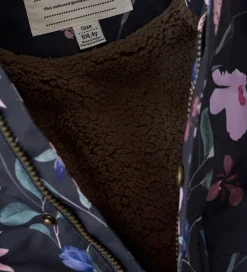 Vinterjakke - Ebony m. Blomster/Flæser|En Fant Online