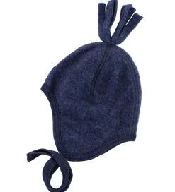 Babyhjelm - Uld - Blåmeleret|Engel Online