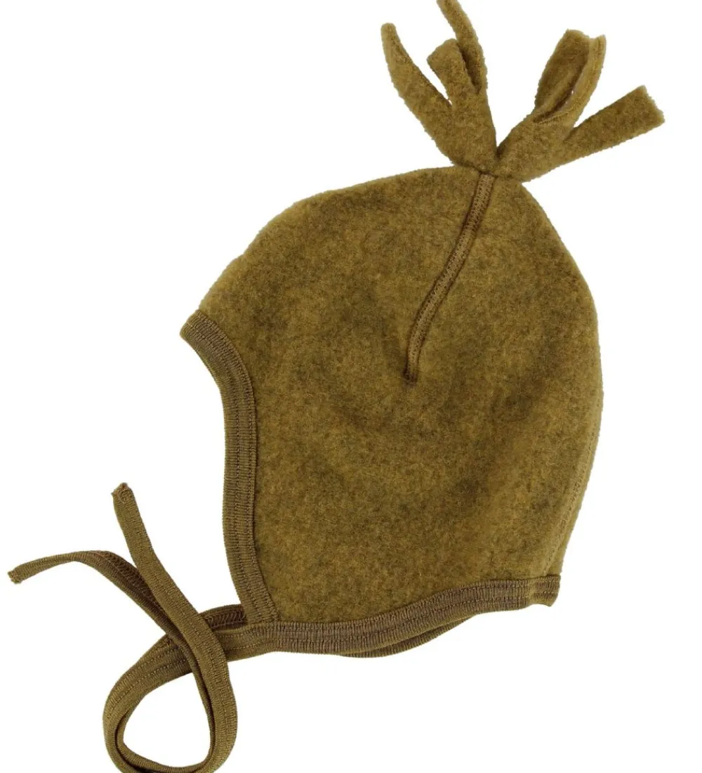 Babyhjelm - Uld - Saffron Melange m. Kvast|Engel Best