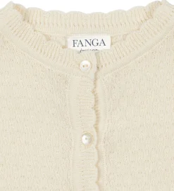 Cardigan - Strik - Venti Pointelle - Antique White|Fanga Fontana