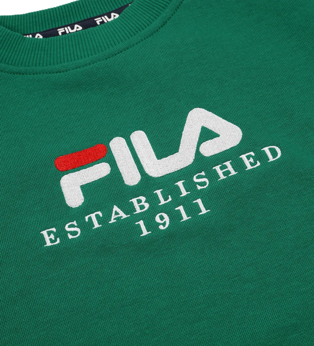 Sweatshirt - Benna - Green Jacket m. Logo|Fila