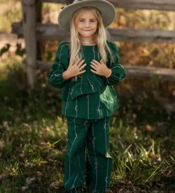 Bluse - Bowie - Hunter Green Bow AOP|Fliink