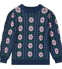 Bluse - Strik - Garden - Insignia Blue|Fliink Best