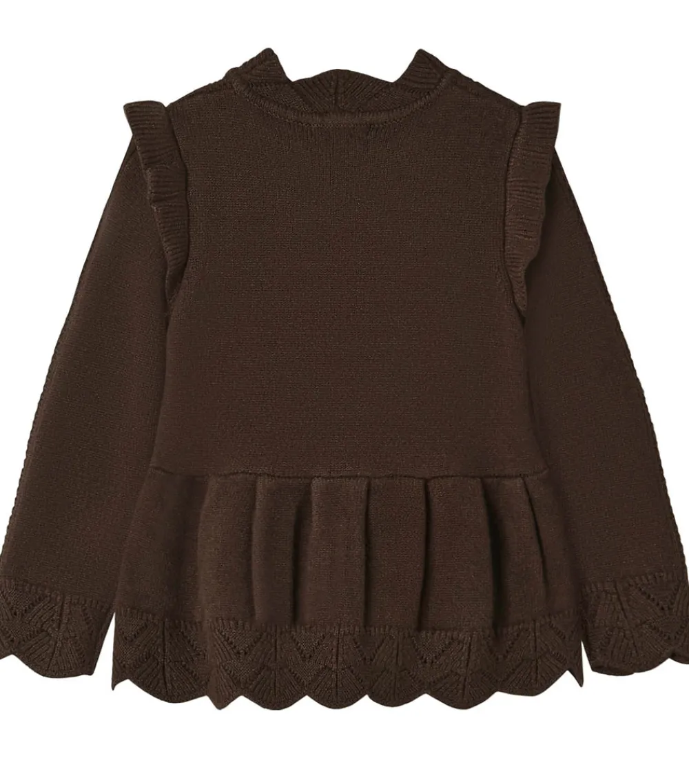 Bluse - Strik - Viskoseblanding - Alilly - Coffee Bean|Fliink Discount