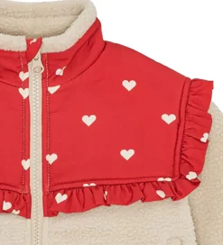 Fleecejakke - Ellen - Poppy Red/Soft White|Flöss Outlet