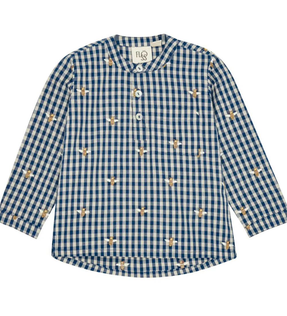 Skjorte - Olivian - Bee blue check|Flöss Clearance