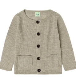Cardigan - Rib - Strik - Uld - Oat Melange|FUB New
