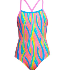 Badedragt - Strapped In One - UV50+ - Swirly Straws|Funkita Hot