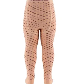 Strømpebukser - Lys Fersken m. Bordeaux Prikker|Fuzzies New