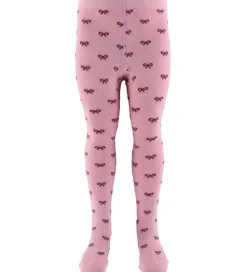 Strømpebukser - Rosa/Bordeaux m. Sløjfer|Fuzzies Discount