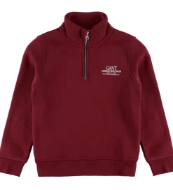 Sweatshirt - Graphic - Half Zip - Plumped Red|GANT Discount