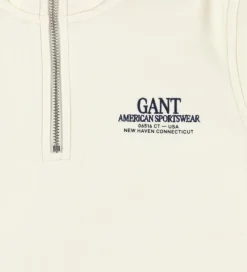 Sweatshirt - Graphic - Half Zip - Cream|GANT Hot
