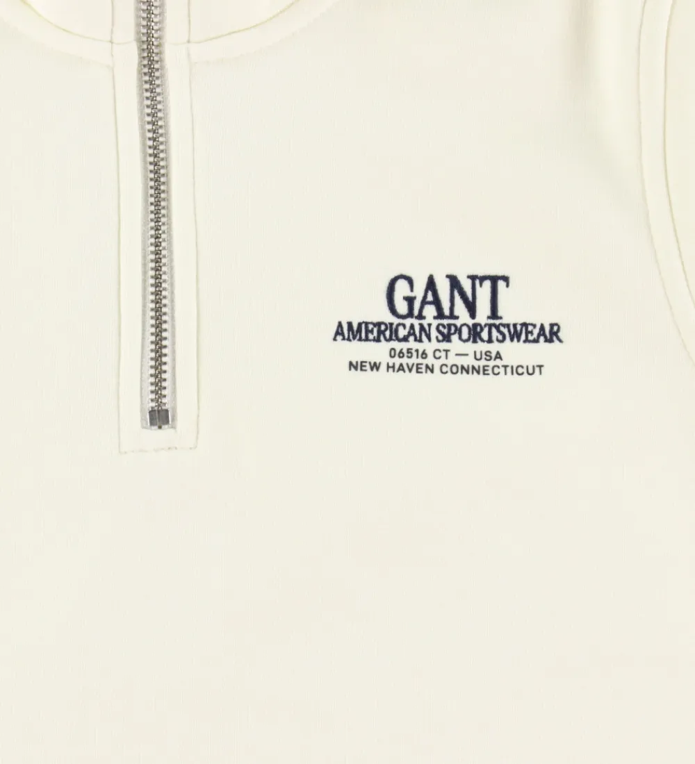 Sweatshirt - Graphic - Half Zip - Cream|GANT Hot