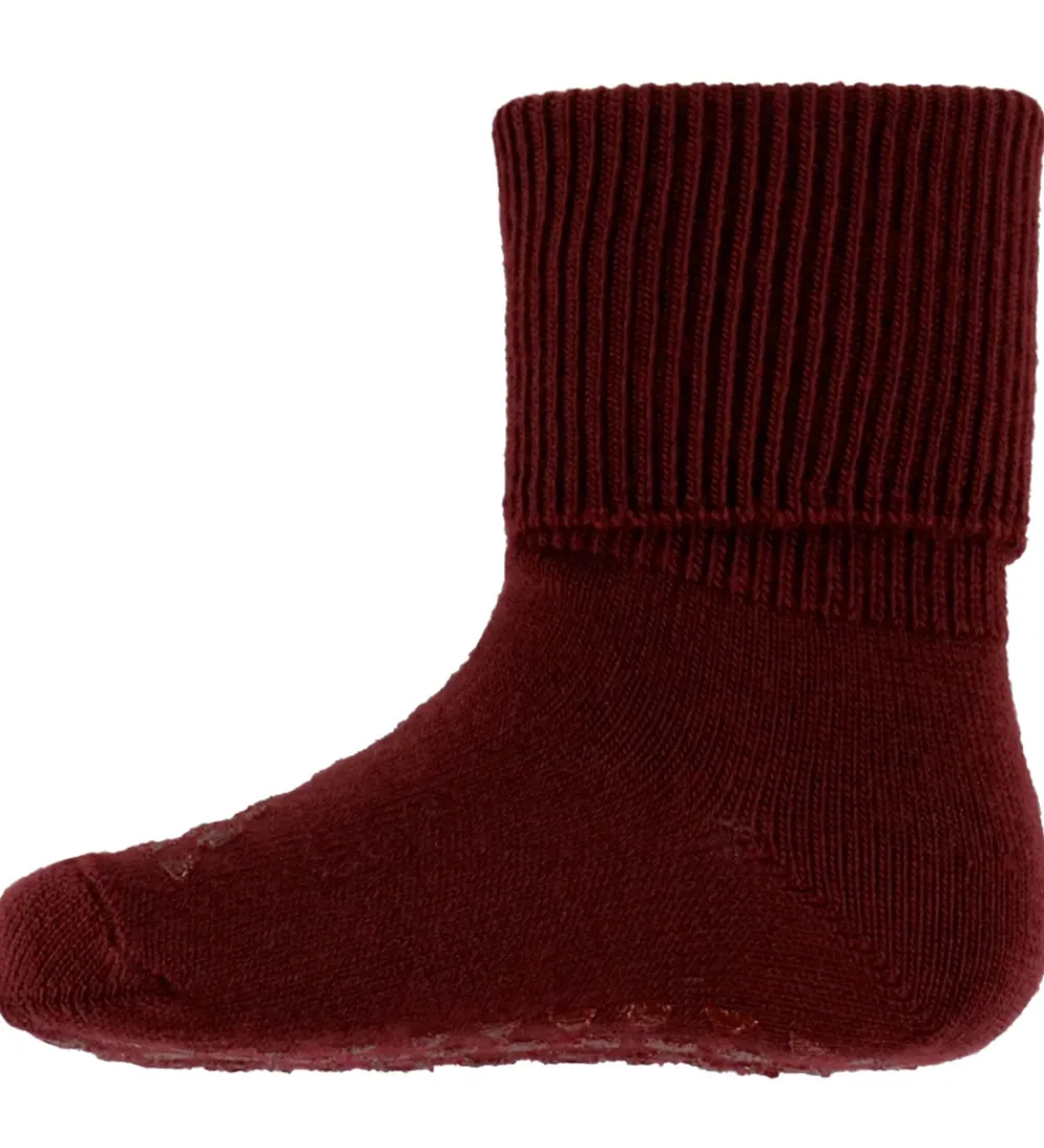 Skridsikdre Strømper - Uld - Wine Red|GoBabyGo Discount