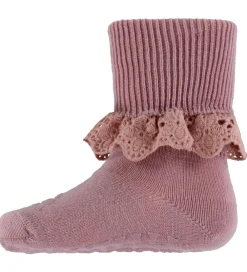 Skridsikre Strømper - Uld - Woodrose m. Blonde|GoBabyGo Outlet