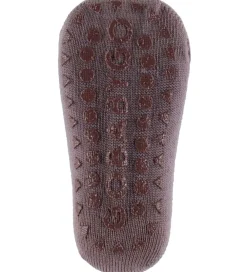 Skridsikre Strømper - Uld - Dark Purple Dove|GoBabyGo Hot