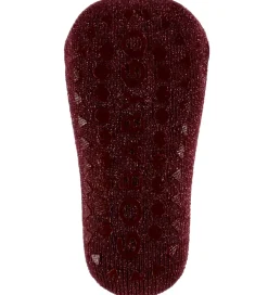 Skridsikre Strømper - Bambus - Wine Red m. Glimmer|GoBabyGo Clearance