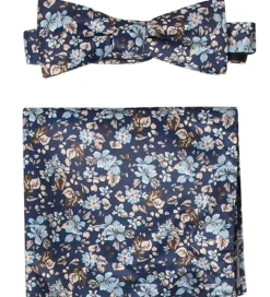 Butterfly m. Lommetørklæde - Our Flower - Navy Flower|Grunt