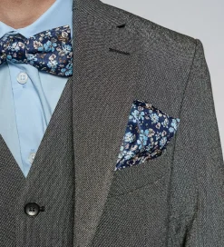 Butterfly m. Lommetørklæde - Our Flower - Navy Flower|Grunt