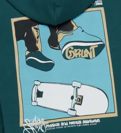 Hættetrøje - GrRatica - Grøn m. Print|Grunt Discount