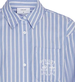 Skjorte - GrFully - Blå m. Striber|Grunt Hot