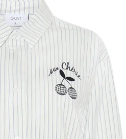 Skjorte - GrLiva - Hvid/Blå|Grunt New