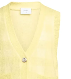Vest - Strik - Mia - Gul m. Tern|Grunt Outlet