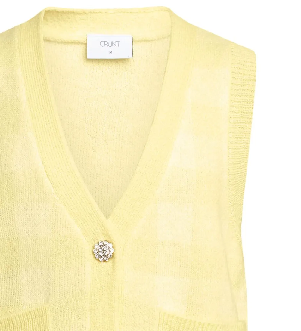 Vest - Strik - Mia - Gul m. Tern|Grunt Outlet