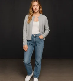 Cardigan - Strik - HdLaura - Lysegråmeleret|Hound New