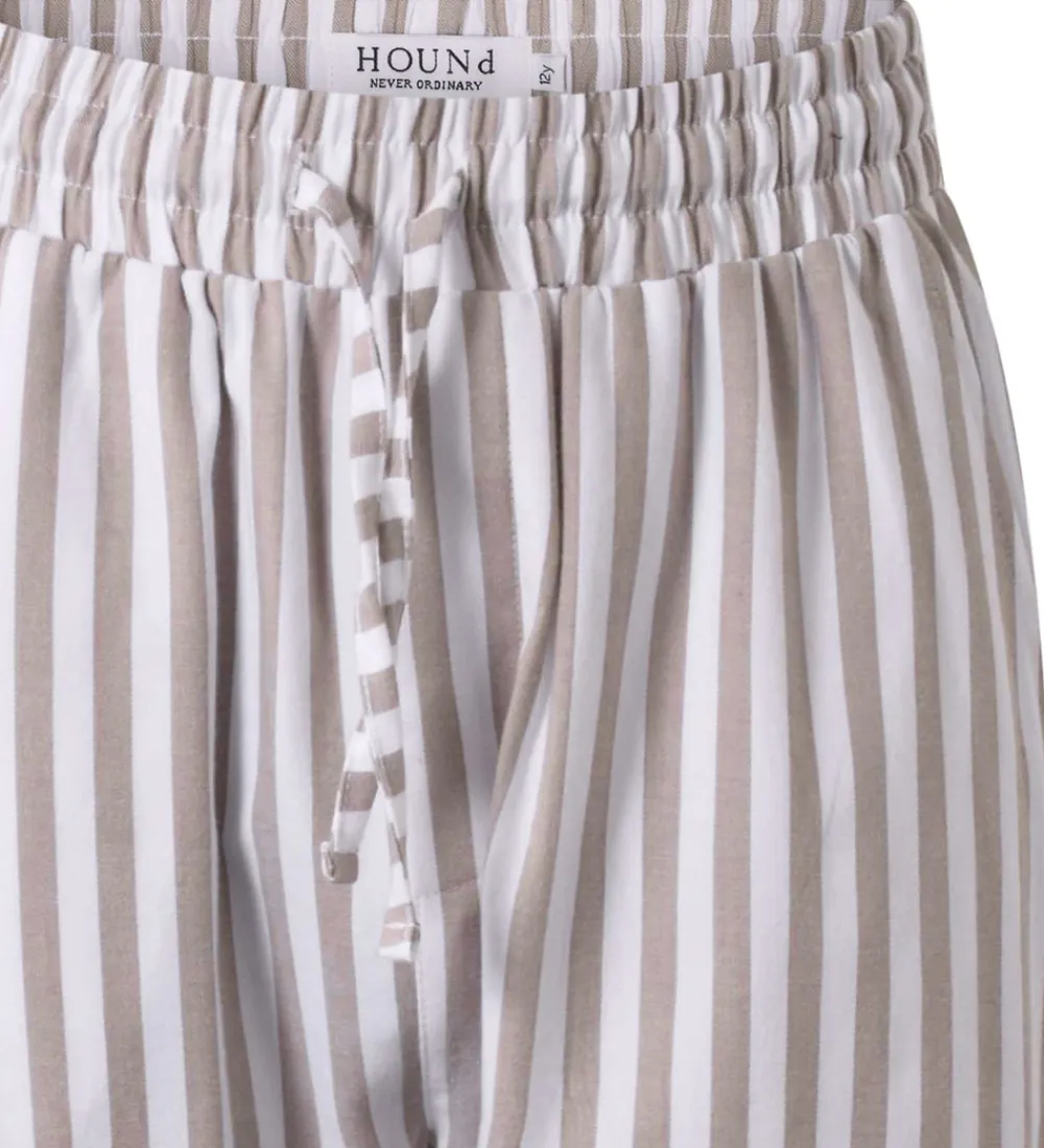 Natbukser - Grå/Hvidstribet|Hound Discount