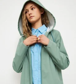 Regnfrakke - PU - Støvet Grøn|Hound Sale