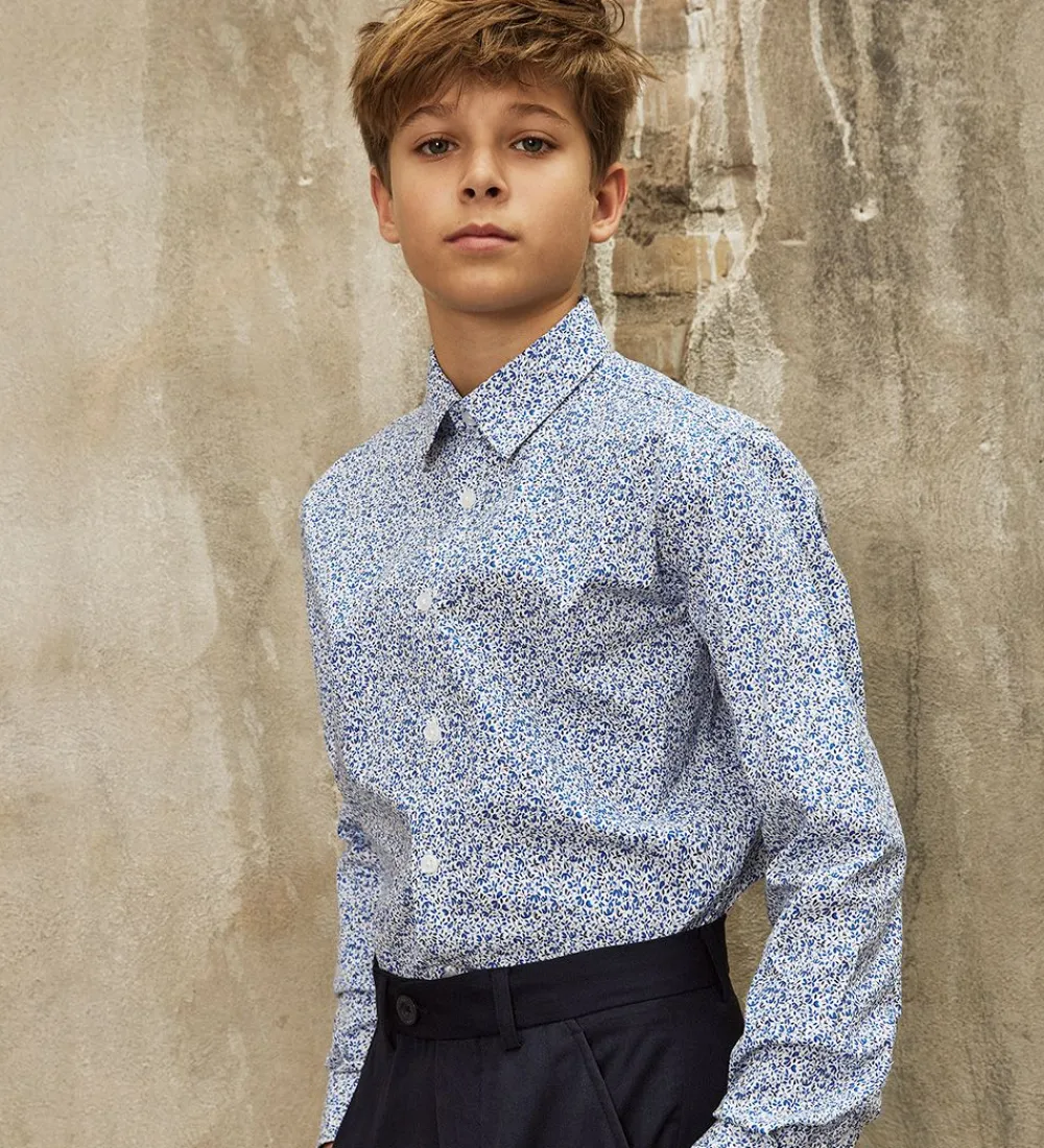 Skjorte - Hvid m. Blomster|Hound Sale