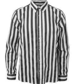 Skjorte - Hvid/Sortstribet|Hound Hot