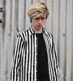 Skjorte - Hvid/Sortstribet|Hound Hot