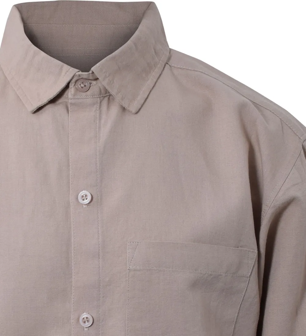 Skjorte - Linen Blend - Sand|Hound Hot