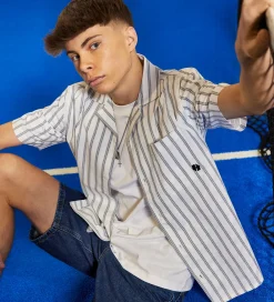 Skjorte - Striped - Hvid/Navy|Hound Online