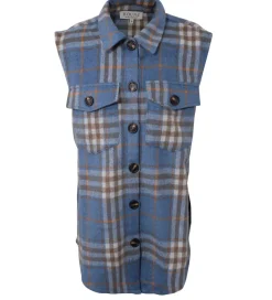 Vest - Plaid - Blå m. Tern|Hound
